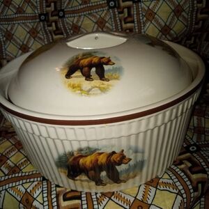 VINTAGE NATIONAL WILDLIFE FEDERATION ROUND BAKING OR SERVING DISH